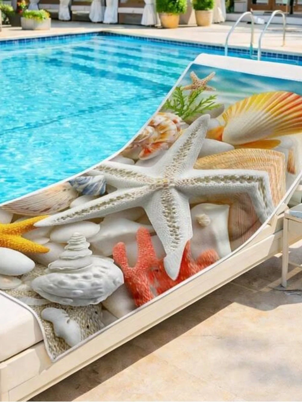 Multicolor Seashell & Starfish Beach Bath Towel - Brand